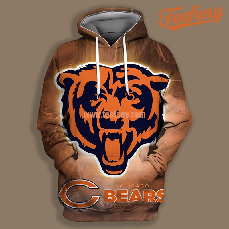 Chicago Bears Brown Realistic 3D Hoodie