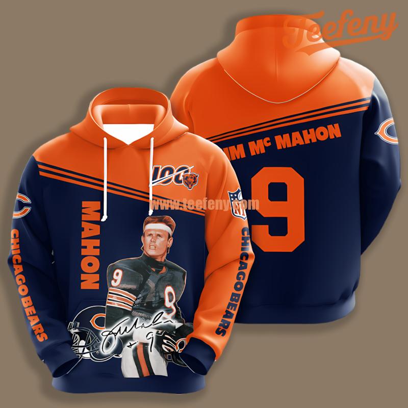 Chicago Bears Jack Skellington Pumpkin Orange Horror 3D Hoodie