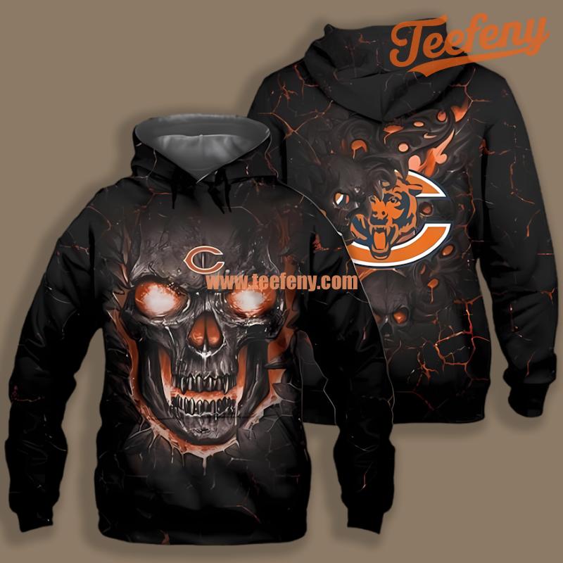 Chicago Bears Mascot Blue Printed 3D Hoodie