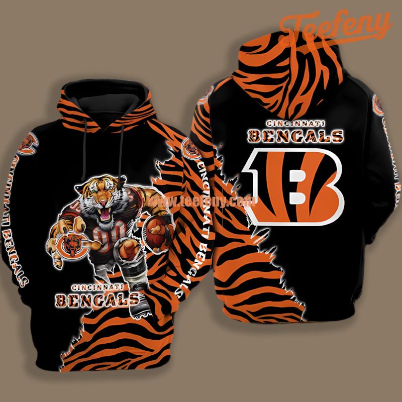 Chicago Bears Mascot Orange Black Cool 3D Hoodie