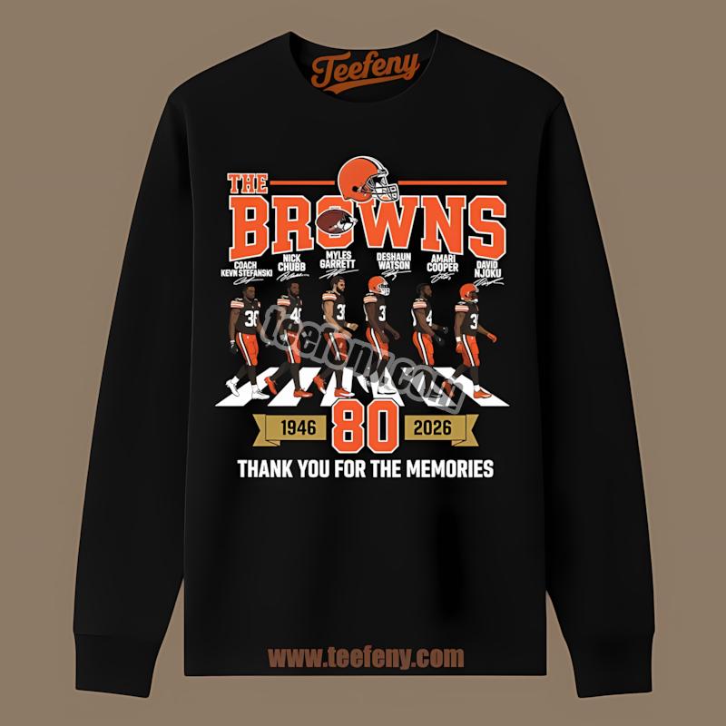 Cleveland Browns 80Th Anniversary Thank You For The Memories Long Sleeve Cleveland Browns 80Th Anniversary Thank You For The Memories Long Sleeve