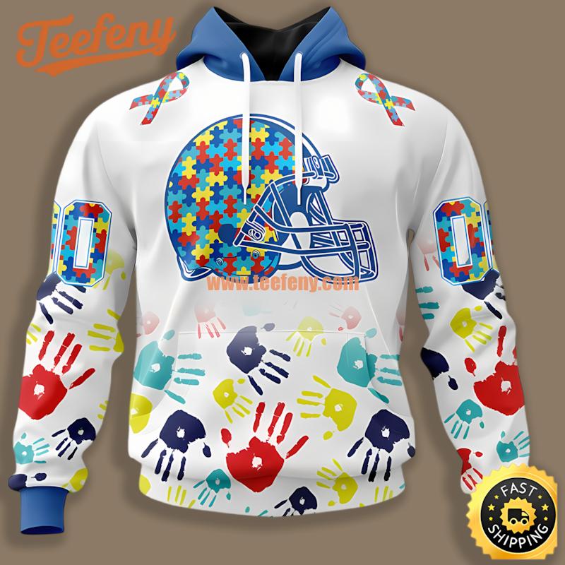 Cleveland Browns Autism Awareness White Personalized 3D Hoodie