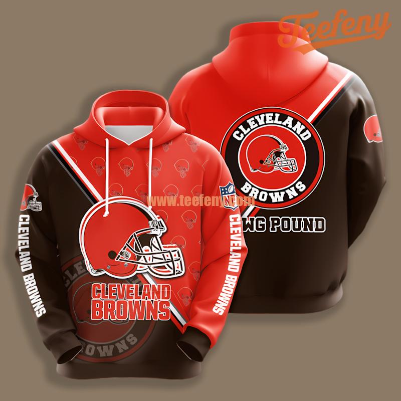 Cleveland Browns Black Orange Pullover 3D Hoodie