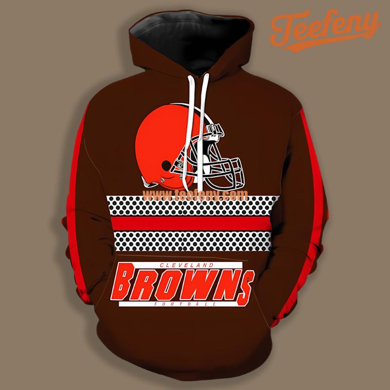Cleveland Browns Brown Orange Cool 3D Hoodie