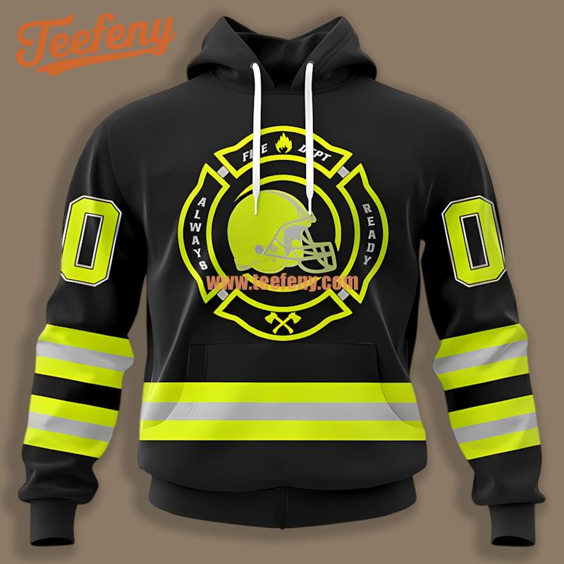Cleveland Browns Firefighter Personalized Black 3D Hoodie