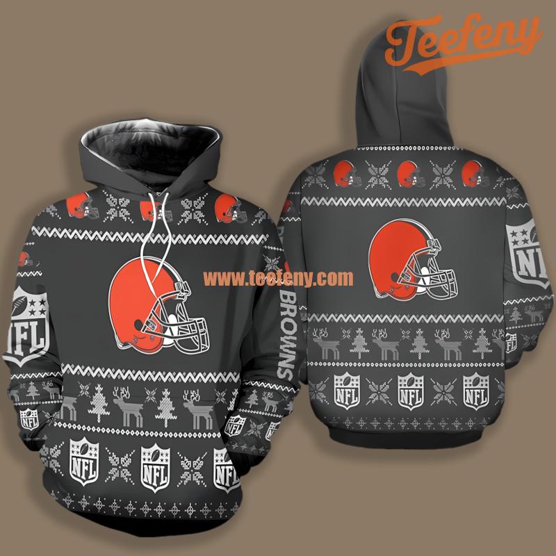 Cleveland Browns Grey Jacket 3D Hoodie