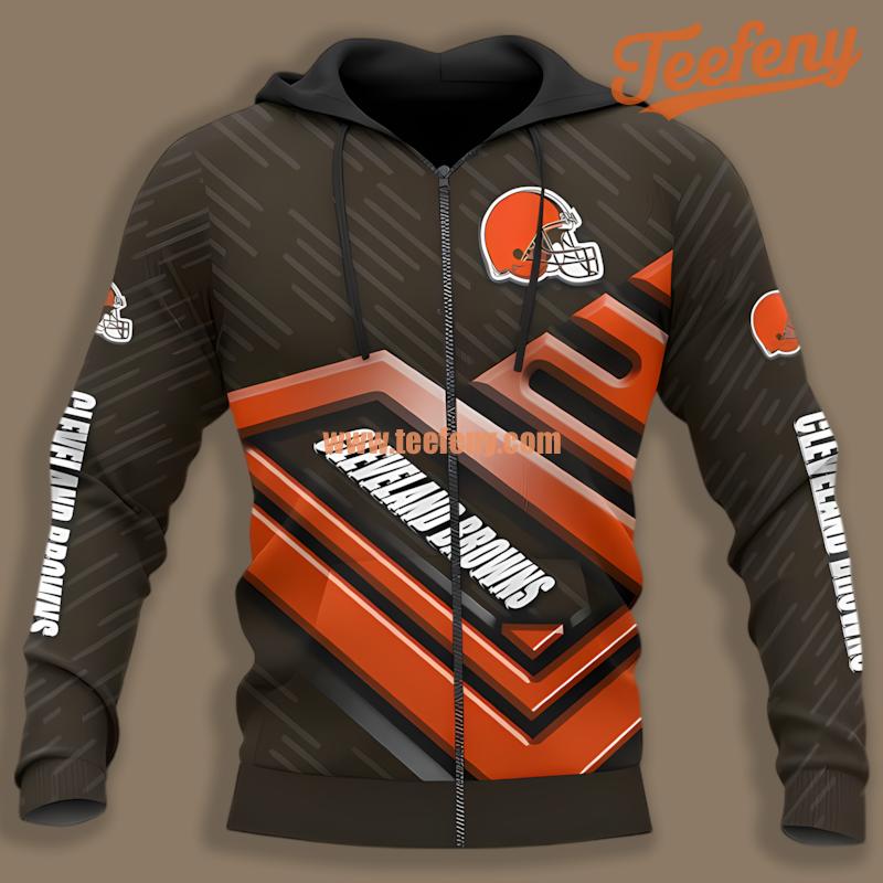 Cleveland Browns Logo Black For Men 3D Hoodie