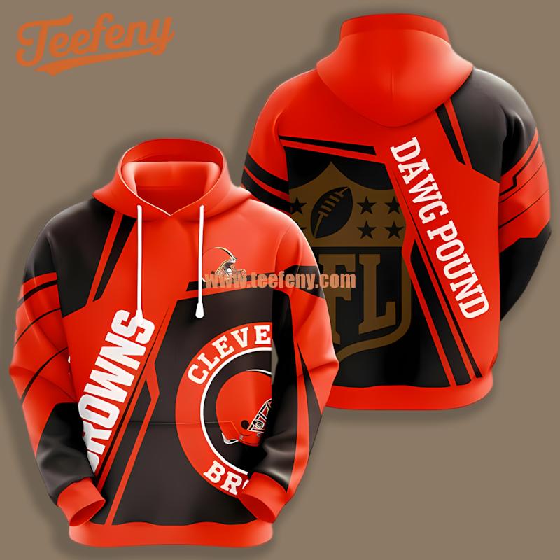 Cleveland Browns Logo Red Boys 3D Hoodie