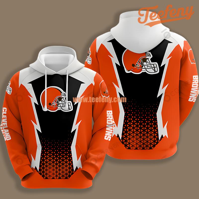 Cleveland Browns Logo Red Design 3D Hoodie