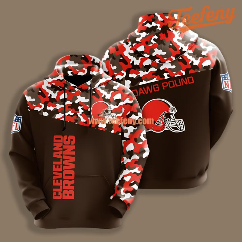 Cleveland Browns Orange Black Pullover 3D Hoodie