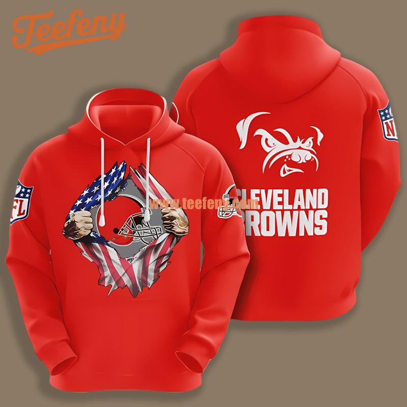 Cleveland Browns Orange Boys 3D Hoodie
