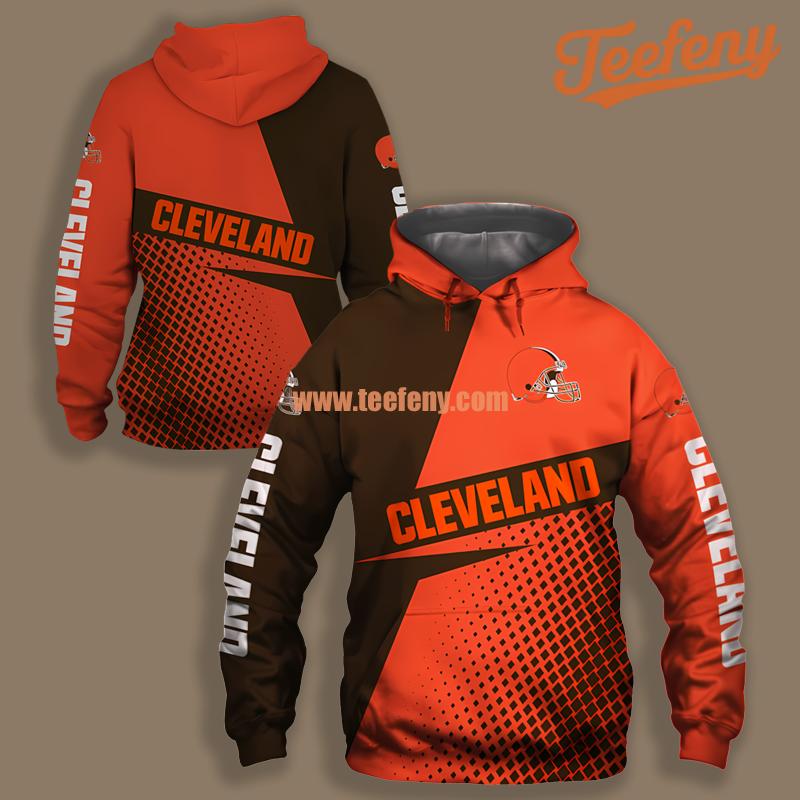 Cleveland Browns Orange Brown Horror 3D Hoodie