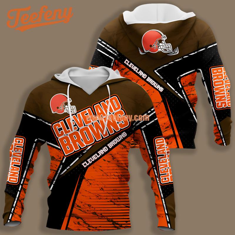Cleveland Browns Orange Brown Jacket 3D Hoodie