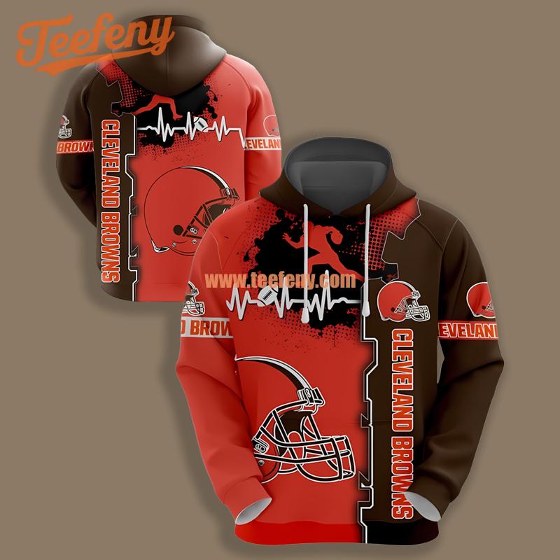Cleveland Browns Orange Jacket 3D Hoodie