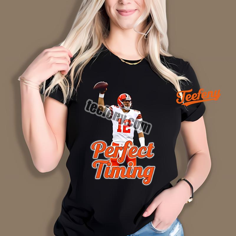 Cleveland Browns Shedeur Sanders Perfect Timing Football Celebration Shirt