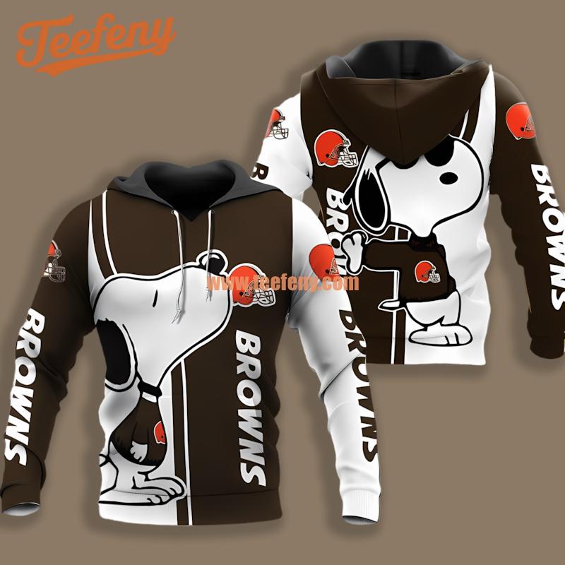 Cleveland Browns Snoopy Black Mens 3D Hoodie