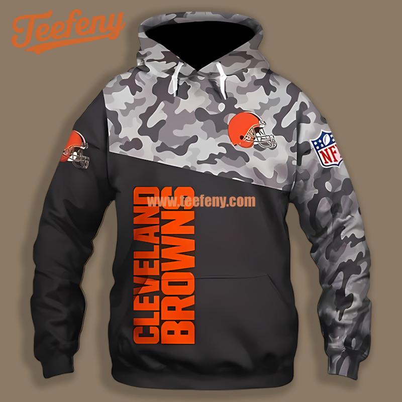 Cleveland Browns Veteran Day Black Pullover 3D Hoodie