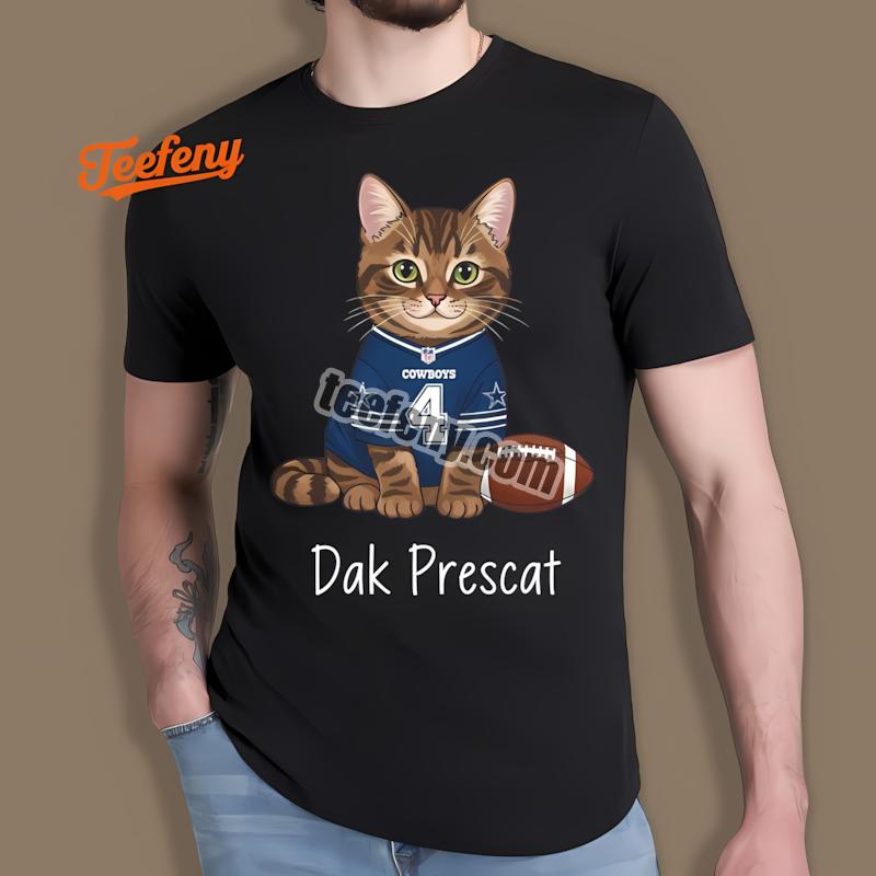 Dak Prescott Cat Pun Dallas Cowboys Football Shirt
