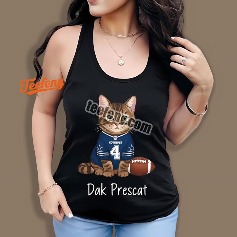 Dak Prescott Cat Pun Dallas Cowboys Football Tanktop Dak Prescott Cat Pun Dallas Cowboys Football Tanktop