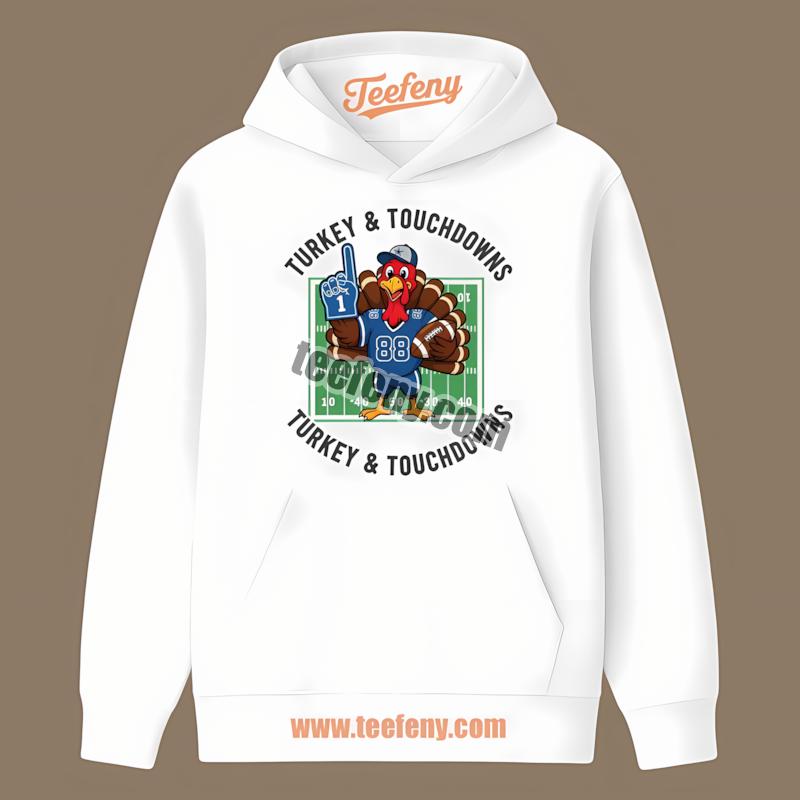 Dallas Cowboys Cartoon Turkey Touchdowns Thanksgiving Art Cotton Hoodie Dallas Cowboys Cartoon Turkey Touchdowns Thanksgiving Art Cotton Hoodie