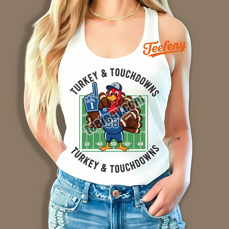 Dallas Cowboys Cartoon Turkey Touchdowns Thanksgiving Art Cotton Tanktop Dallas Cowboys Cartoon Turkey Touchdowns Thanksgiving Art Cotton Tanktop