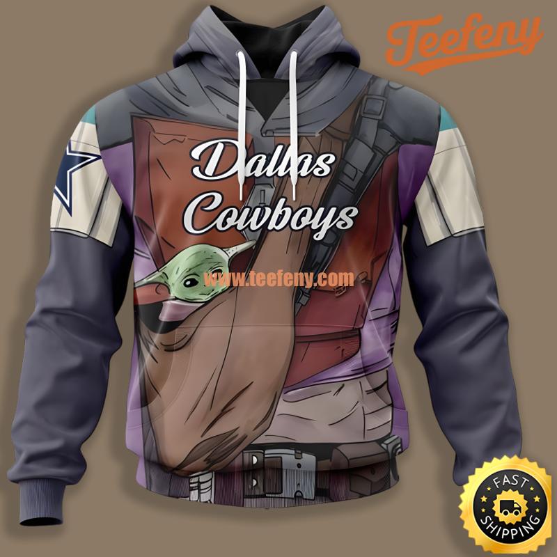 Dallas Cowboys Grogu Star Wars Brown Novelty 3D Hoodie