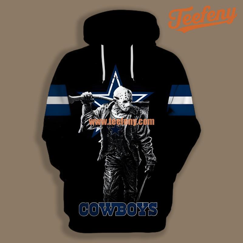 Dallas Cowboys Jason Voorhees Black Blue Printed 3D Hoodie