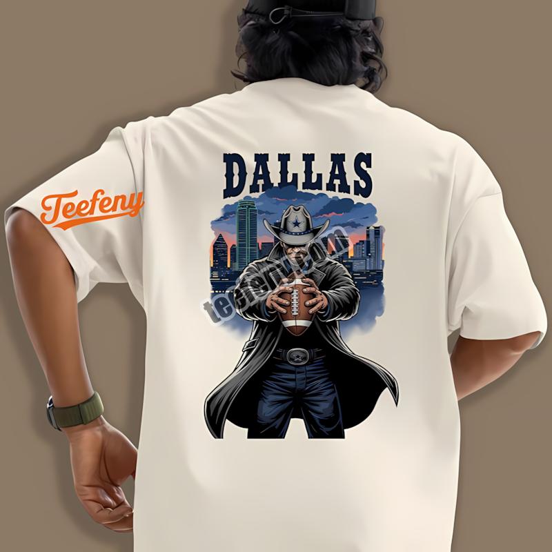Dallas Cowboys Lone Star Cowboy Holding Football Shirt