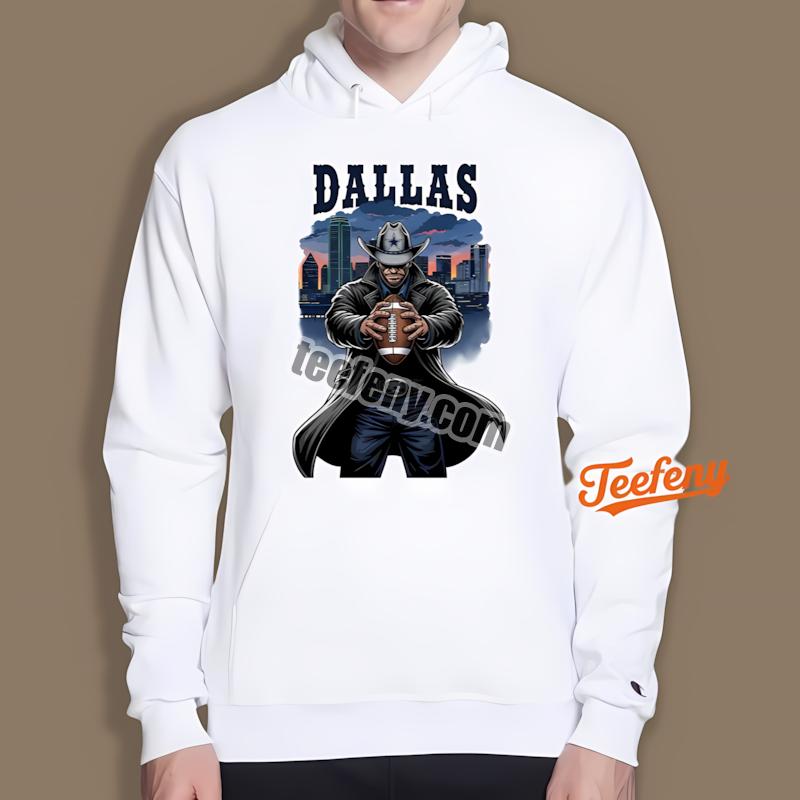 Dallas Cowboys Lone Star Cowboy Holding Football Hoodie Dallas Cowboys Lone Star Cowboy Holding Football Hoodie