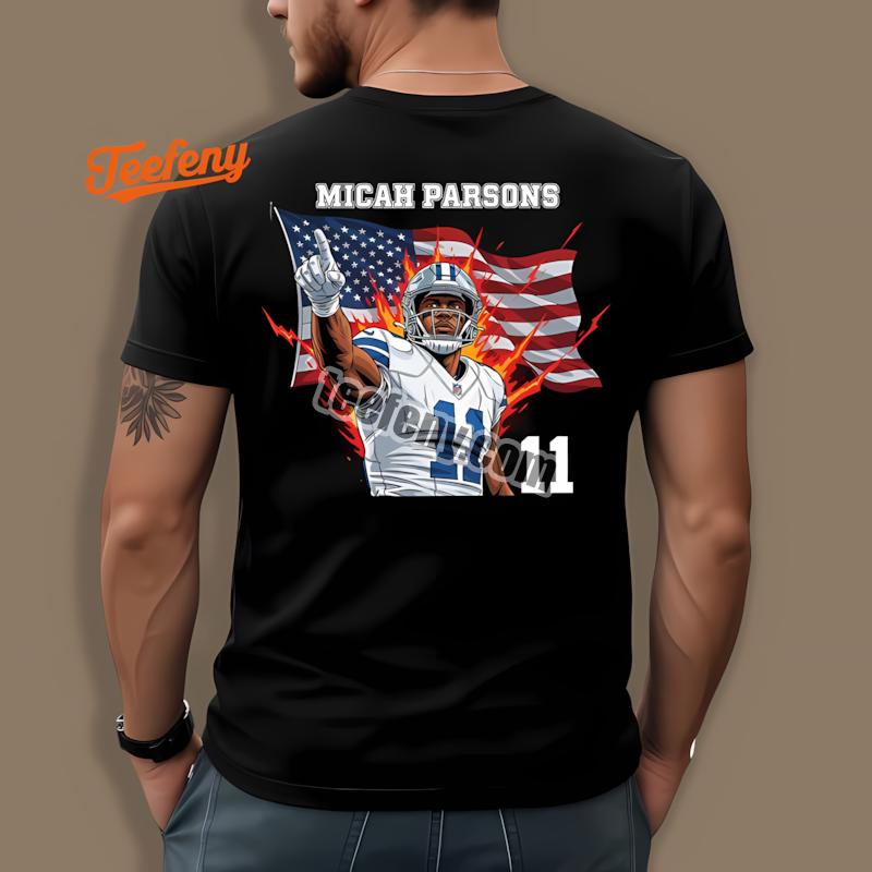 Dallas Cowboys Micah Parsons Patriotic Flame Art Graphic Shirt