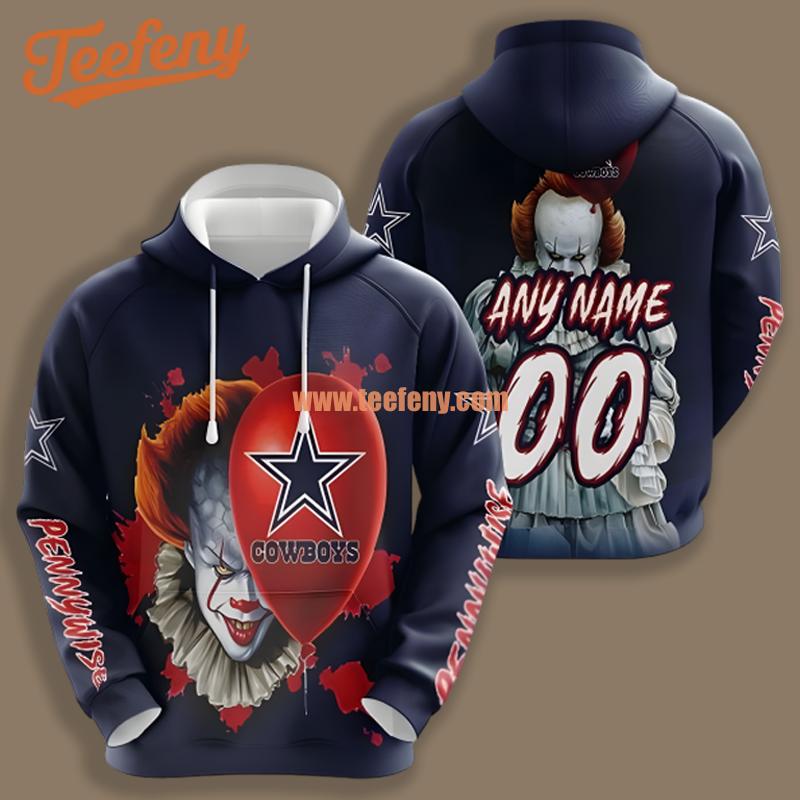 Dallas Cowboys Pennywise Halloween Blue Red 3D Full Print Hoodie