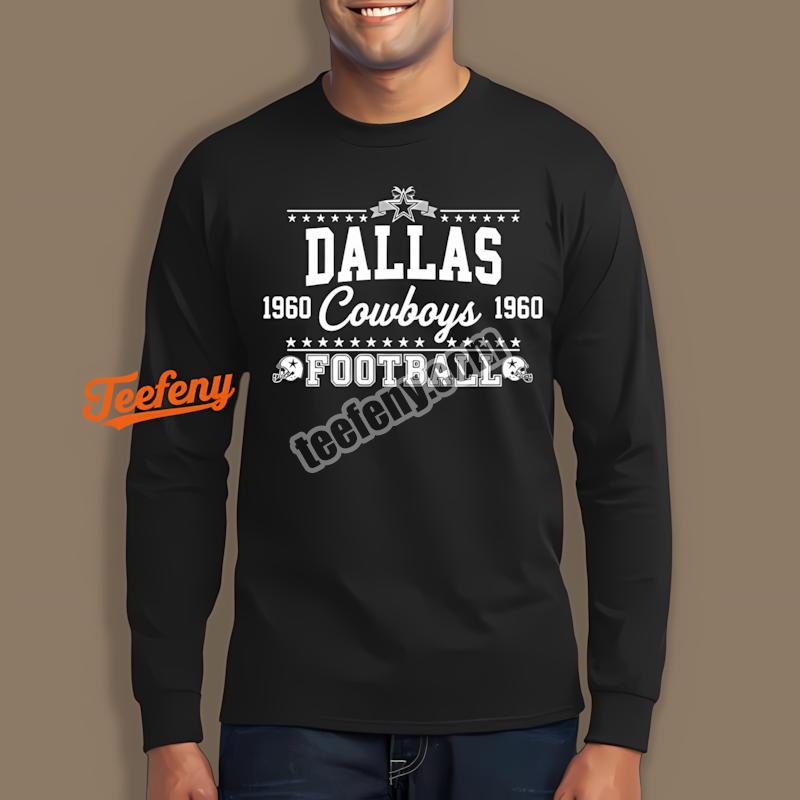 Dallas Cowboys Retro 1960 Football Helmet Graphic Long Sleeve Dallas Cowboys Retro 1960 Football Helmet Graphic Long Sleeve