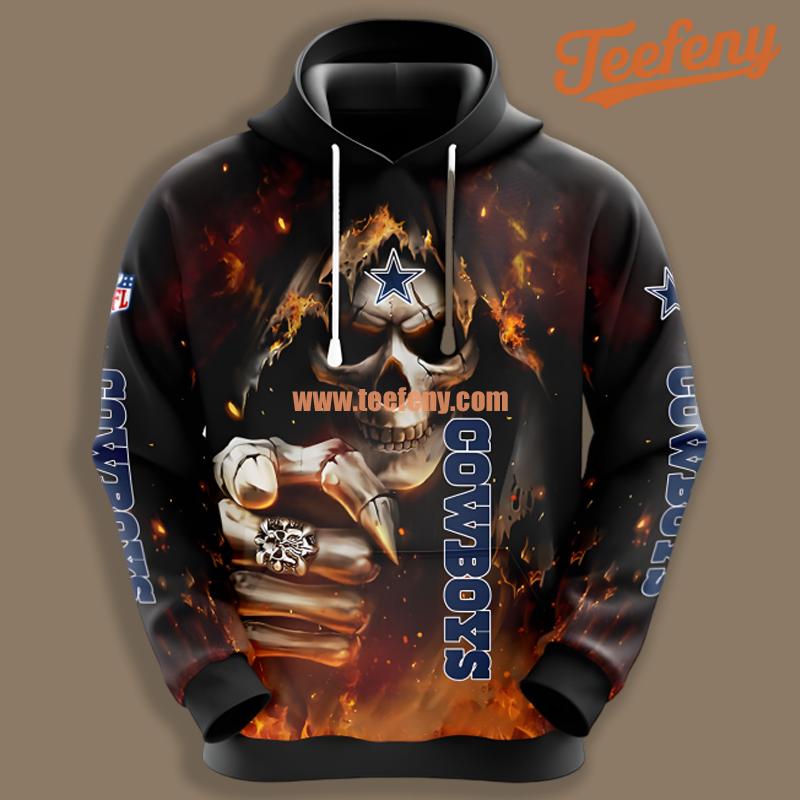 Dallas Cowboys Skull Champion Black Jacket 3D Hoodie
