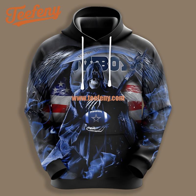 Dallas Cowboys Skull Victory Black Illusion 3D Hoodie