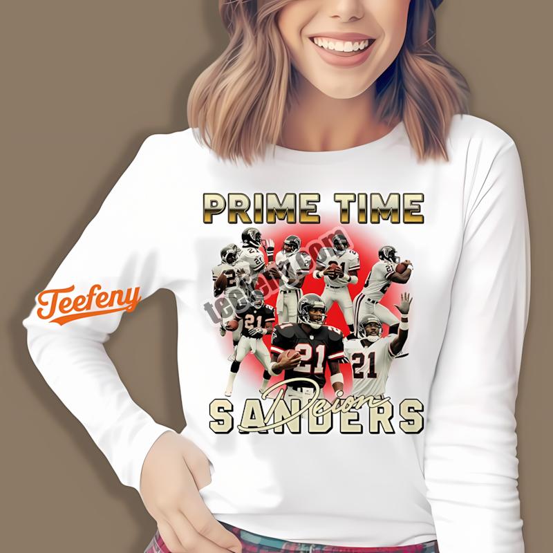 Deion Sanders Prime Time Vintage Football Retro Long Sleeve Deion Sanders Prime Time Vintage Football Retro Long Sleeve