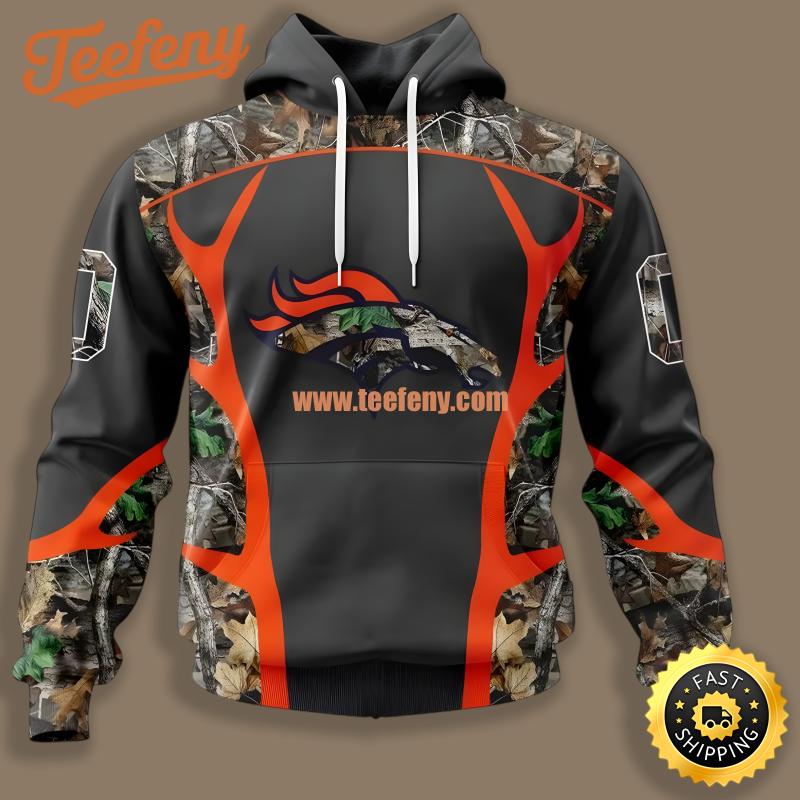Denver Broncos Camo Hunting Grey For Men 3D Hoodie