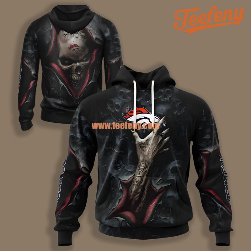 Denver Broncos Death Hand Black Graphic 3D Hoodie