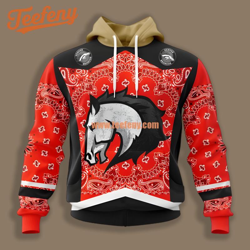 Denver Broncos Fan Gift Red Design 3D Hoodie