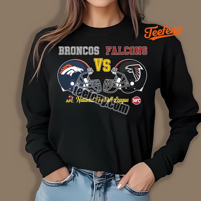 Denver Broncos Vs Atlanta Falcons Retro Rivalry Long Sleeve Denver Broncos Vs Atlanta Falcons Retro Rivalry Long Sleeve