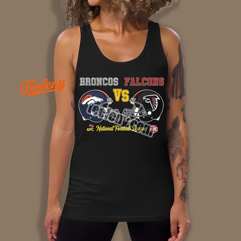 Denver Broncos Vs Atlanta Falcons Retro Rivalry Tanktop Denver Broncos Vs Atlanta Falcons Retro Rivalry Tanktop