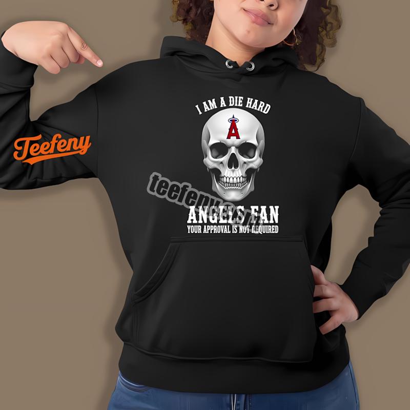 Die Hard Los Angeles Angels Baseball Fan Skull Hoodie Die Hard Los Angeles Angels Baseball Fan Skull Hoodie