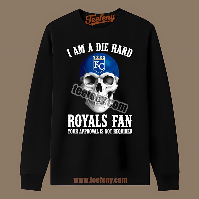 Die Hard Spooky Skull Kansas City Royals Long Sleeve Die Hard Spooky Skull Kansas City Royals Long Sleeve