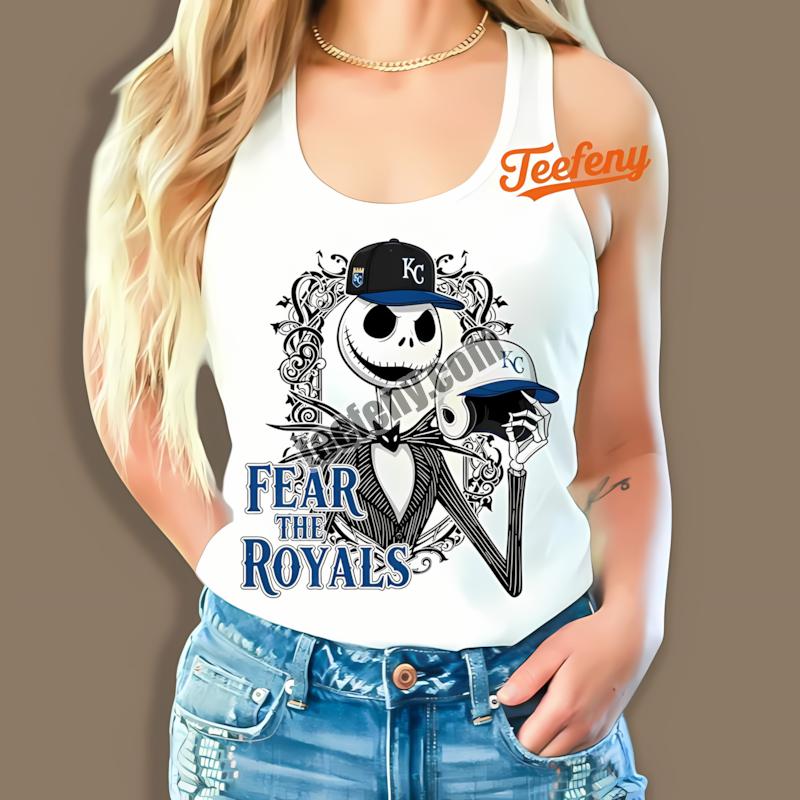 Fear The Halloween Kansas City Royals Jack Skellington Tanktop Fear The Halloween Kansas City Royals Jack Skellington Tanktop