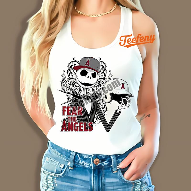 Fear The Los Angeles Angels Jack Skellington Halloween Tanktop Fear The Los Angeles Angels Jack Skellington Halloween Tanktop