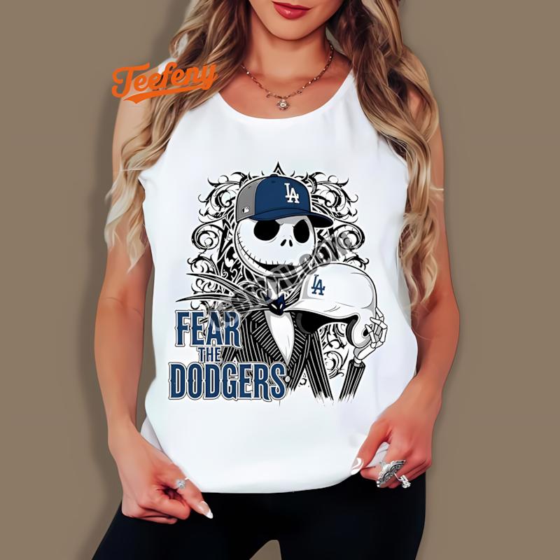 Fear The Los Angeles Dodgers Jack Skellington Halloween Tanktop Fear The Los Angeles Dodgers Jack Skellington Halloween Tanktop