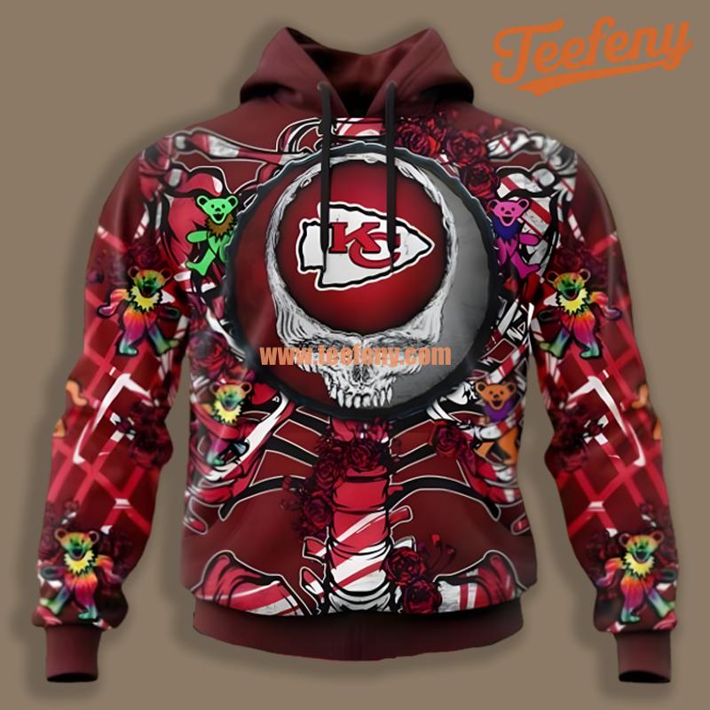 Grateful Dead Kansas City Chiefs Red Unisex 3D Hoodie