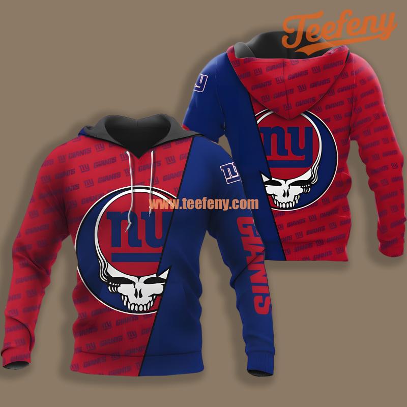 Grateful Dead New York Giants Red Blue Horror 3D Hoodie