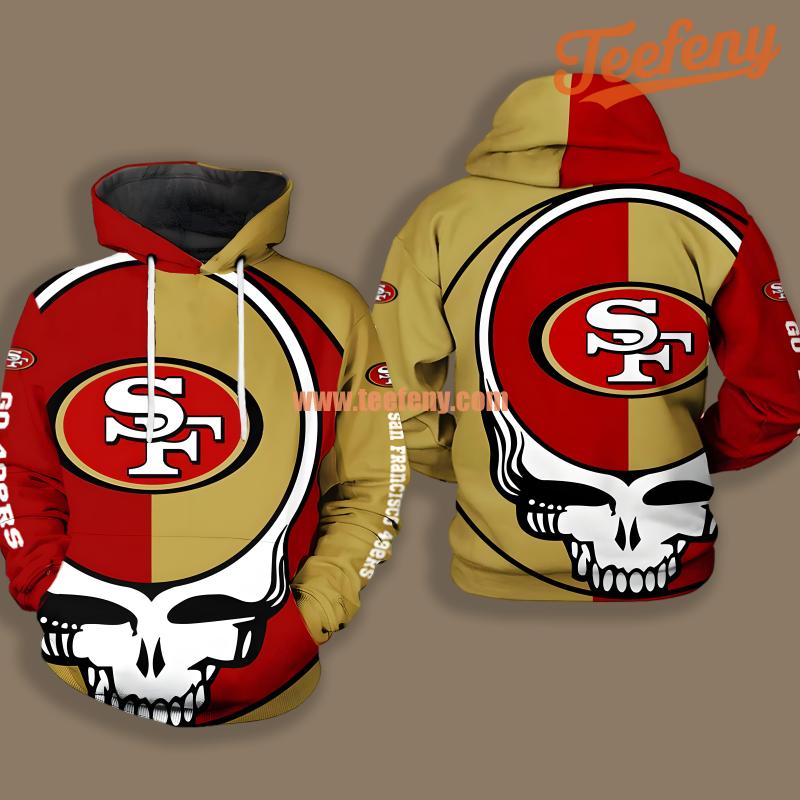 Grateful Dead San Francisco 49Ers Yellow Red Art 3D Hoodie