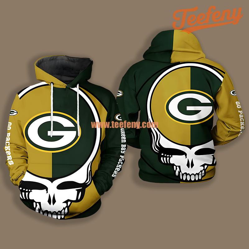 Green Bay Packers Grateful Dead Yellow Green Design 3D Hoodie