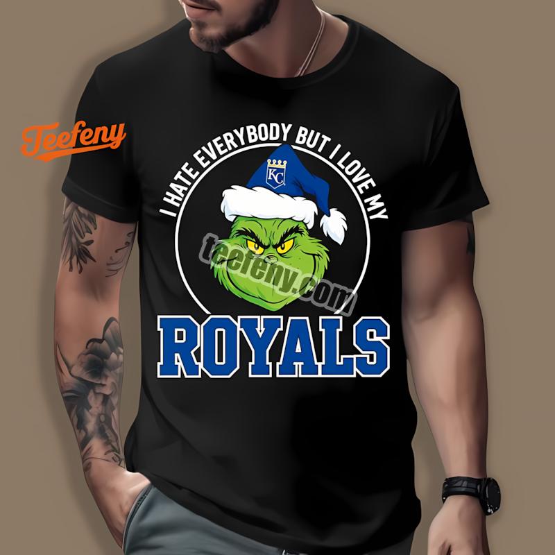 Grinch Hate Everybody But Love Kansas City Royals Shirt For Christmas